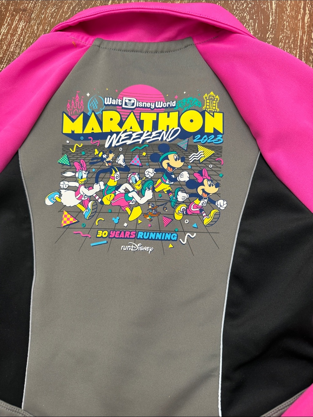 Disney Gray and Hot Pink Marathon long sleeve.